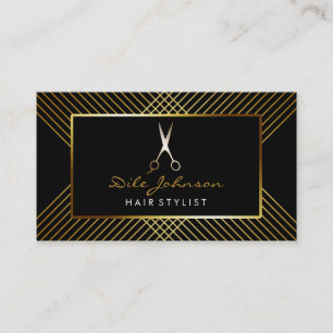 Haar Stylist BlackGold Glitzer Saloon Beruflich Visitenkarte