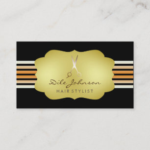 Haar Stylist BlackGold Glitzer Saloon Beruflich Visitenkarte