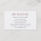 Haar-Stylist/Brutplatz - doppelseitig Visitenkarte (Rückseite)