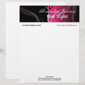 Haar-Stylist-Buchstabekopf Briefbogen (Vorne/Hinten)