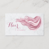 Haar Stylist Chic Pink Glitzer Marble Beauty Salon Visitenkarte (Vorderseite)