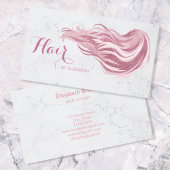 Haar Stylist Chic Pink Glitzer Marble Beauty Salon Visitenkarte