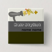 Haar-Stylist Diva-Salon-Name Button (Vorderseite)