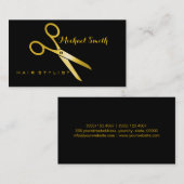 Haar-Stylist-elegantes Gold Scissors Salon Visitenkarte (Vorne/Hinten)
