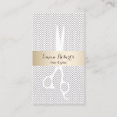 Haar Stylist Ernennung Einfache Spitze Gold Streif Terminkarte (Vorderseite)