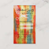 Haar Stylist Ernennung Modernes farbiges Holz #2 Terminkarte (Rückseite)