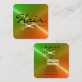 Haar Stylist Ernennung Stainless Metal Look Terminkarte (Vorne/Hinten)