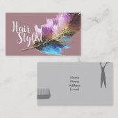 Haar-Stylist - Feder Visitenkarte (Vorne/Hinten)