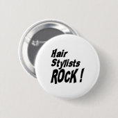 Haar-Stylist-Felsen! Knopf Button (Vorne & Hinten)