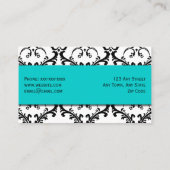 Haar-Stylist-Geschäfts-Karten-Damast-Blau Visitenkarte (Rückseite)