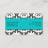 Haar-Stylist-Geschäfts-Karten-Damast-Blau Visitenkarte (Rückseite)