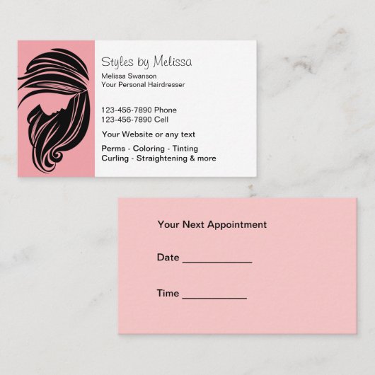Haar-Stylist-Geschäfts-Karten Terminkarte (Vorne/Hinten)