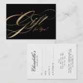 Haar-Stylist-Geschenkgutschein Schwarzes Gold Rabattkarte (Vorne/Hinten)
