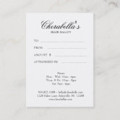 Haar-Stylist-Geschenkgutschein Schwarzes Gold Rabattkarte (Rückseite)