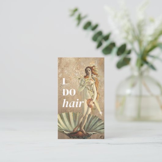 Haar Stylist Goddess & Gold Scissour Beauty Salon Visitenkarte (Stehend Vorderseite)