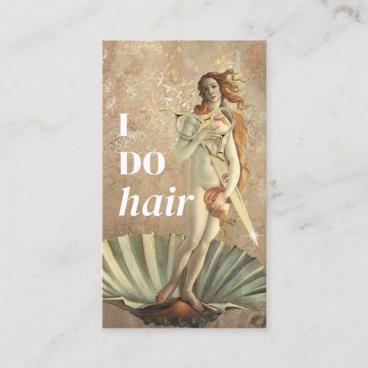 Haar Stylist Goddess & Gold Scissour Beauty Salon Visitenkarte (Vorderseite)