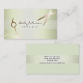 Haar Stylist Gold Glitzer Saloon Linen Limon Visitenkarte (Vorne/Hinten)