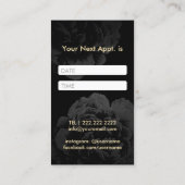 Haar Stylist Gold Scissor & Comb Ernennung Terminkarte (Rückseite)