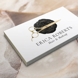 Haar-Stylist-Gold Scissor schwarzen Visitenkarte