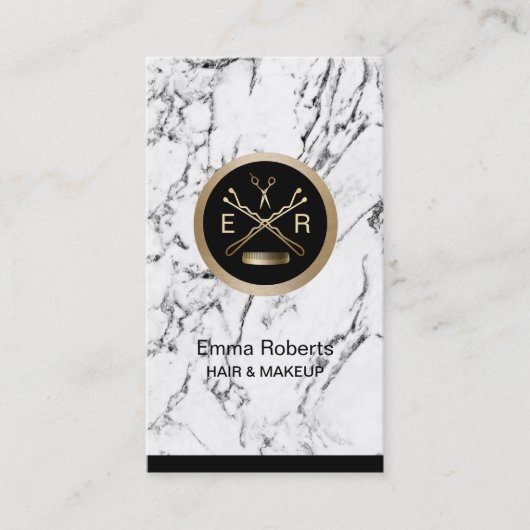 Haar-Stylist-Gold Scissor u. kämmen Verabredung Terminkarte (Vorderseite)