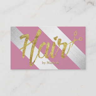 Haar-Stylist-Gold Scripts moderne silberne Terminkarte