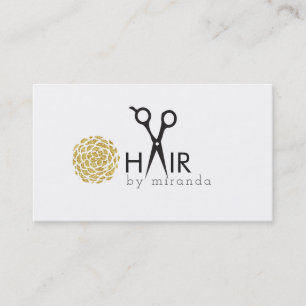 Haar-Stylist-GoldBlume des Chic moderne einfach Visitenkarte