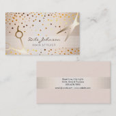 Haar-Stylist-GoldGlitzerconfetti-Saal Visitenkarte (Vorne/Hinten)