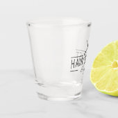 Haar-Stylist-Haarschnitt Scissors Monogramm Schnapsglas (Links)