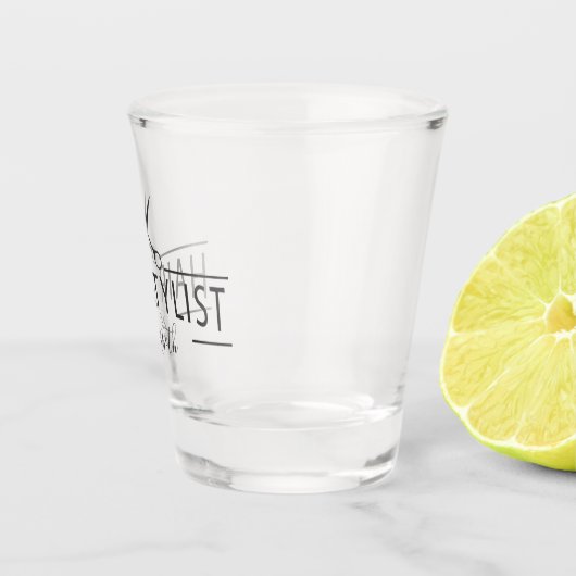 Haar-Stylist-Haarschnitt Scissors Monogramm Schnapsglas (Rechts)