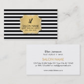Haar-Stylist Hairstylist-Goldstreifen des Chic Visitenkarte (Vorne/Hinten)