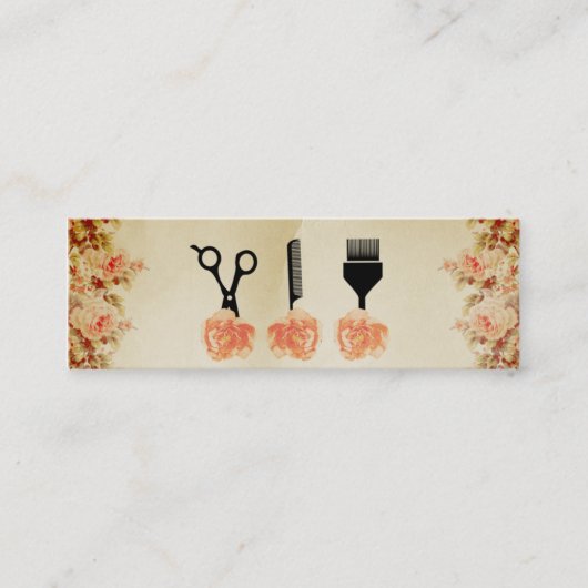 Haar-Stylist Hairstylist-Pfirsich-Rose des Chic Mini Visitenkarte (Vorderseite)