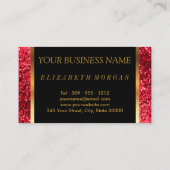 Haar-Stylist in einem roten Glitzer Visitenkarte (Rückseite)