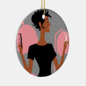 Haar-Stylist-Keramik-Weihnachtsverzierungen Keramik Ornament (Rechts)