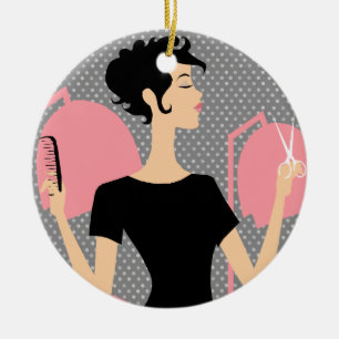 Haar-Stylist-Keramik-Weihnachtsverzierungen Keramik Ornament