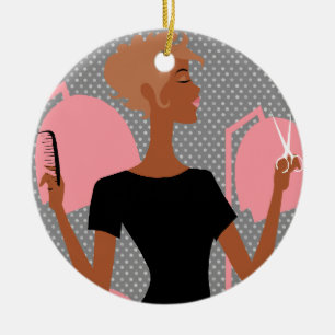 Haar-Stylist-Keramik-Weihnachtsverzierungen Keramikornament