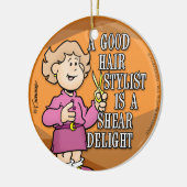 Haar-Stylist Keramikornament (Links)