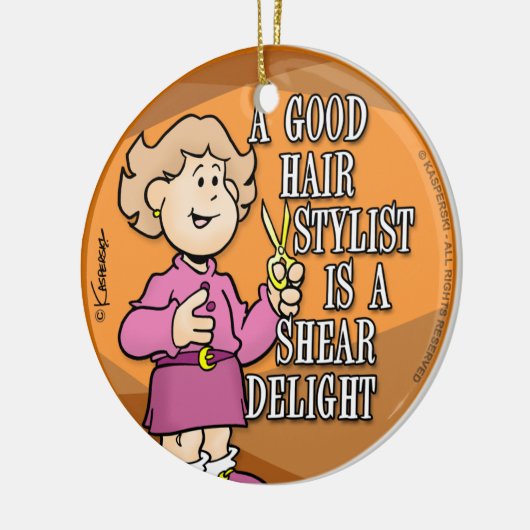 Haar-Stylist Keramikornament (Links)