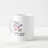 Haar-Stylist-Krake Kaffeetasse (Vorderseite Links)
