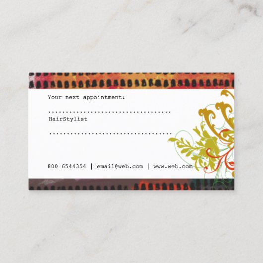 Haar-Stylist-künstlerische Terminkarte (Rückseite)