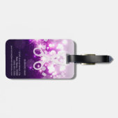 Haar-Stylist-lila funkelnd und Glitzer-Scheren Gepäckanhänger (Rückseite horizontal)