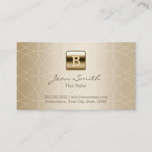 Haar-Stylist-Luxusgoldmonogramm geometrisch Visitenkarte