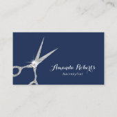 Haar Stylist Moderne Schere Blaue Ernennung Terminkarte (Vorderseite)