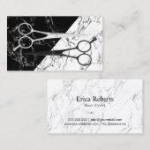 Haar-Stylist-moderne Schwarze u. Weiß Scissor Visitenkarte (Vorne/Hinten)