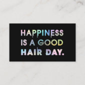 Haar Stylist Moderne Typografie Rainbow Black Visitenkarte (Vorderseite)