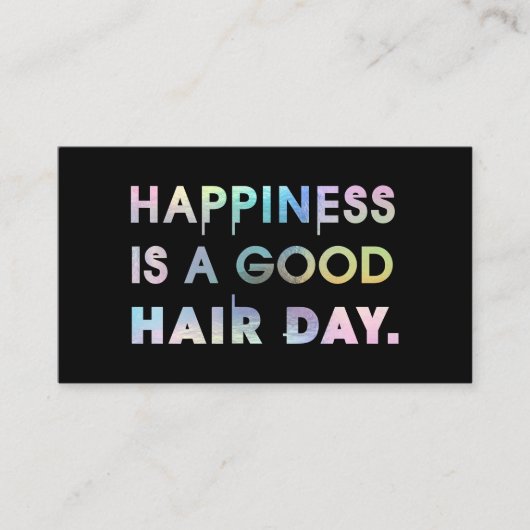 Haar Stylist Moderne Typografie Rainbow Black Visitenkarte (Vorderseite)