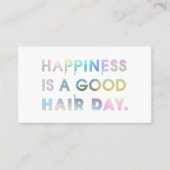 Haar Stylist Moderne Typografie Rainbow Foil White Visitenkarte (Vorderseite)
