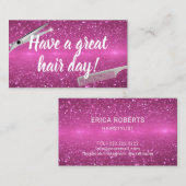 Haar-Stylist moderner rosa Bokeh Hintergrund-Salon Visitenkarte (Vorne/Hinten)