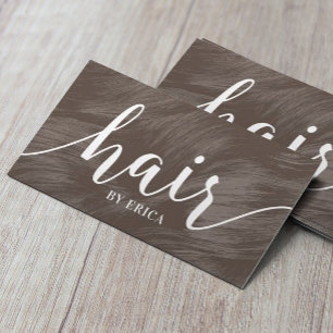 Haar-Stylist-moderner Typografie-Brown-Haar-Salon Visitenkarte