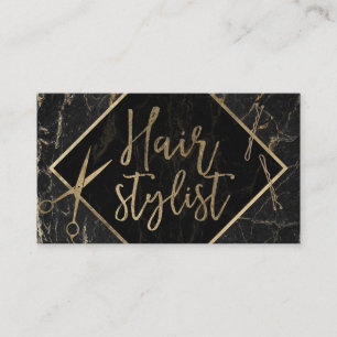 Haar-Stylist-modernes Goldskript-moderner Marmor Visitenkarte