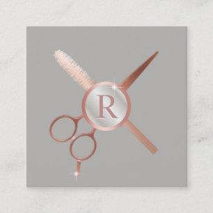Haar-Stylist-Monogramm-moderner Quadratische Visitenkarte